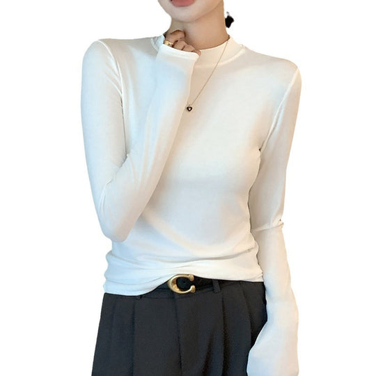 Damen Elegantes Langarmshirt mit hochgeschlossenem Kragen Shop Nory