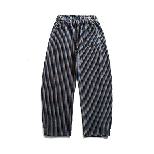 Unisex Weite Cord-Optik Loungehose mit Kordelzug und vertikalen Streifen Shop Nory
