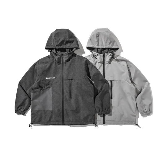 Unisex Technische Shelljacke mit Kapuze, Utility‑Taschen und Kordelzug Shop Nory