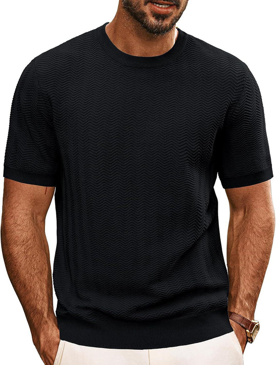 Herren strukturiertes Rundhals T-Shirt ShopNory