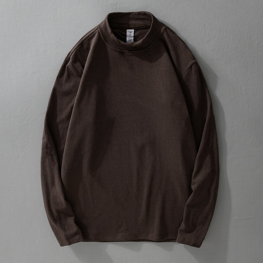 Herren Langärmeliges Feines Baumwollshirt mit Stehkragen und Relaxed-Fit Shop Nory
