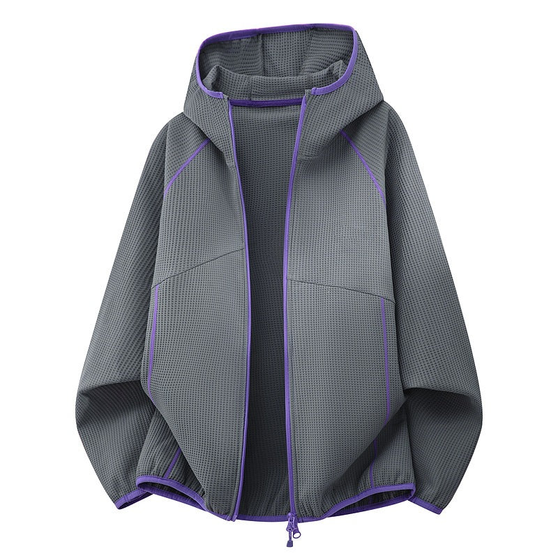 Damen Kapuzenjacke aus atmungsaktivem Waffelstrick mit oversized Schnitt und Reißverschluss Shop Nory