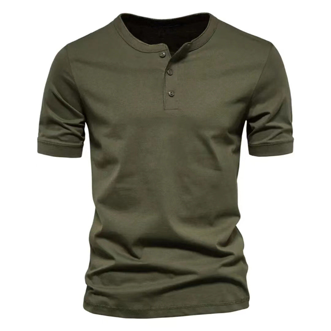 Herren Kurzarm-Henley-Shirt mit praktischer Knopfleiste und bequemer Passform
