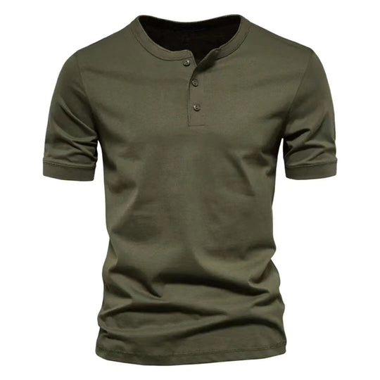 Herren Kurzarm-Henley-Shirt mit praktischer Knopfleiste und bequemer Passform