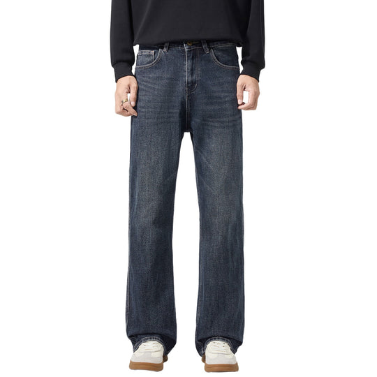 Herren Weitgeschnittene Denimjeans mit mittlerer Leibhöhe und Used-Optik Shop Nory