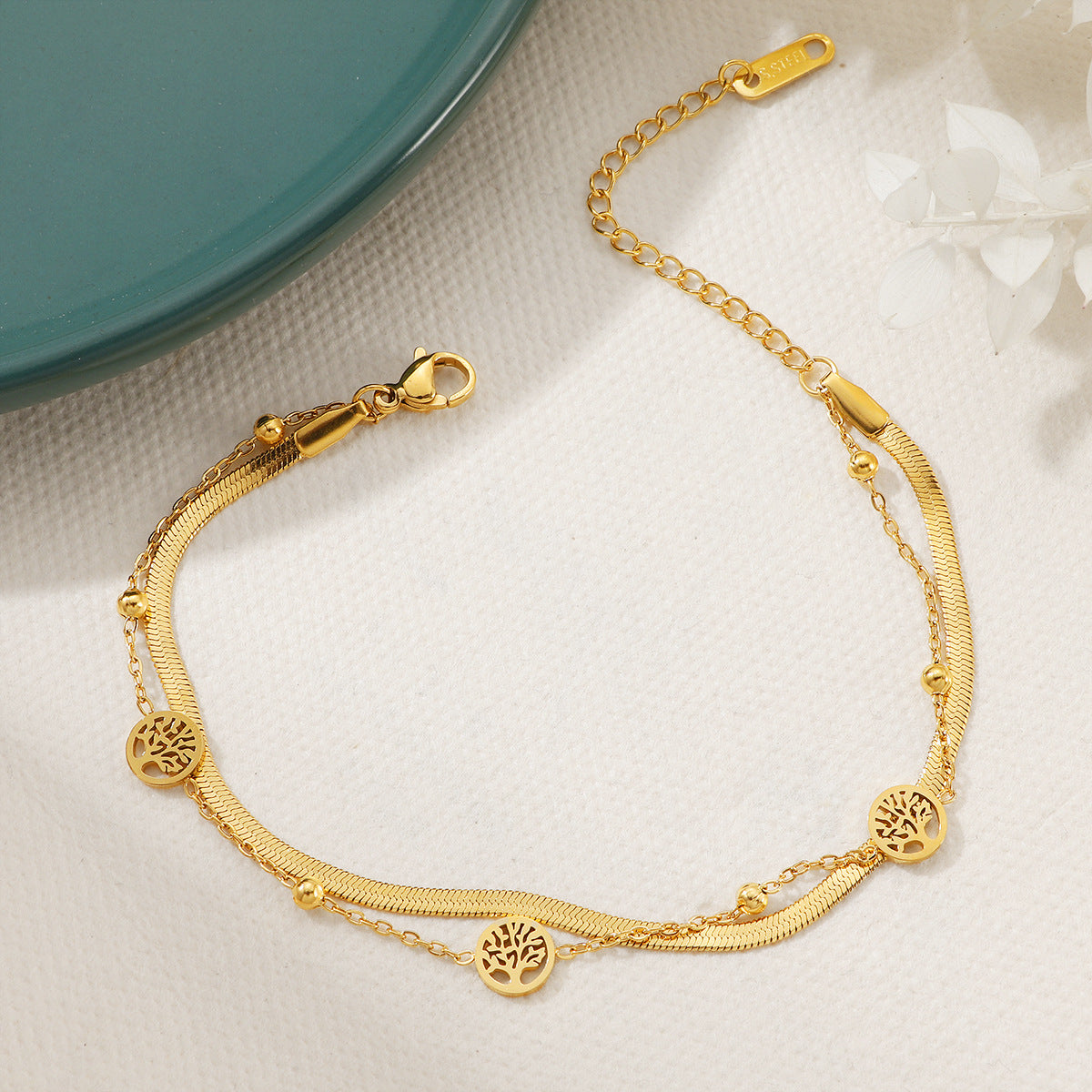 Damen elegantes Armband mit verschnörkeltem Baum-Motiv Shop Nory