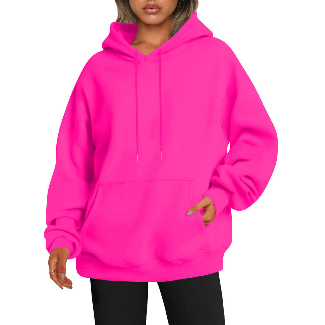 Damen nan oversized Kapuzenpulloverkleid mit Kängurutasche, verlängerter Silhouette und weichem French-Terry Shop Nory