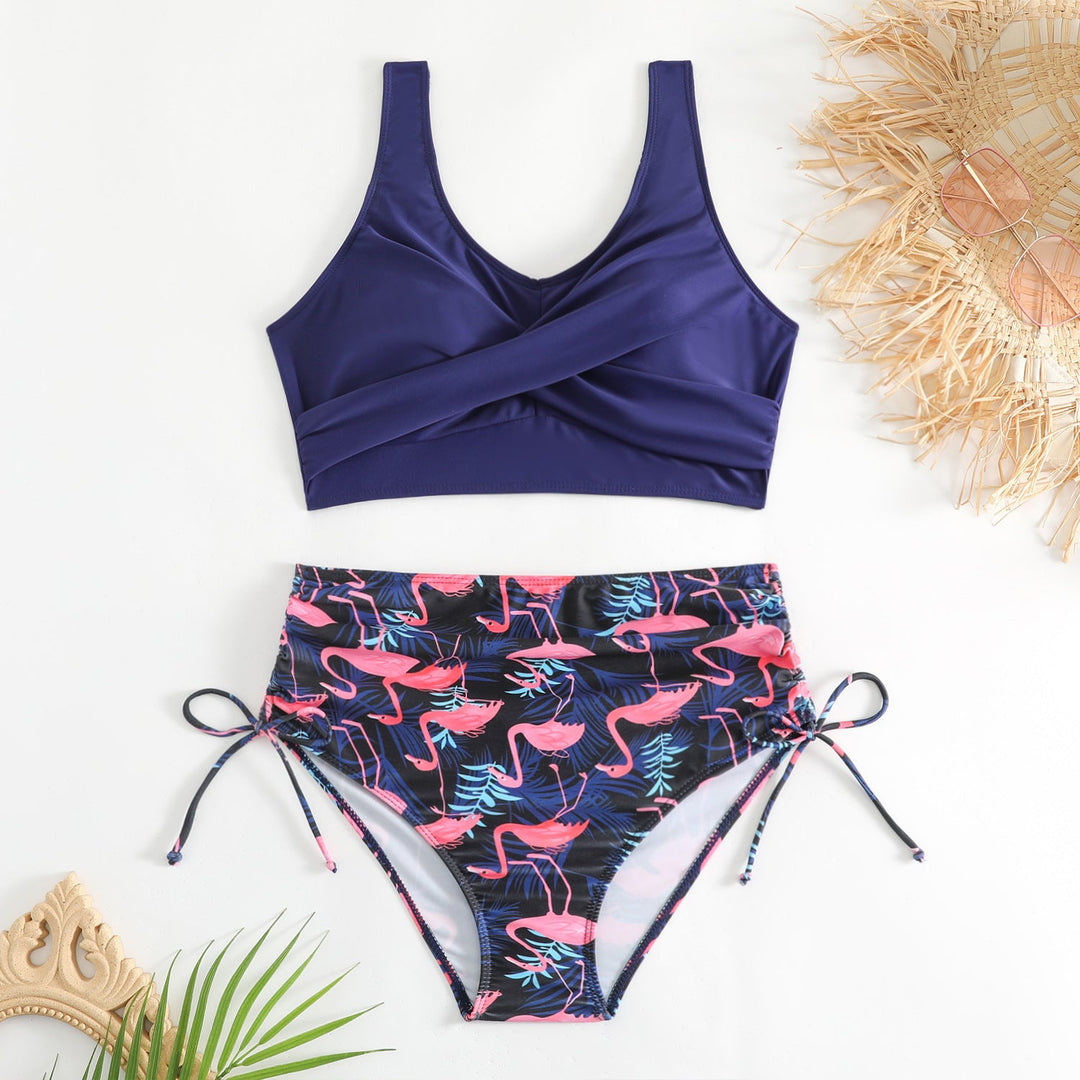 Damen Hochtailliertes Bikini-Set mit verstellbaren Trägern