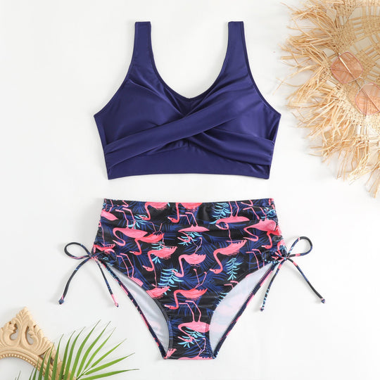 Damen Hochtailliertes Bikini-Set mit verstellbaren Trägern