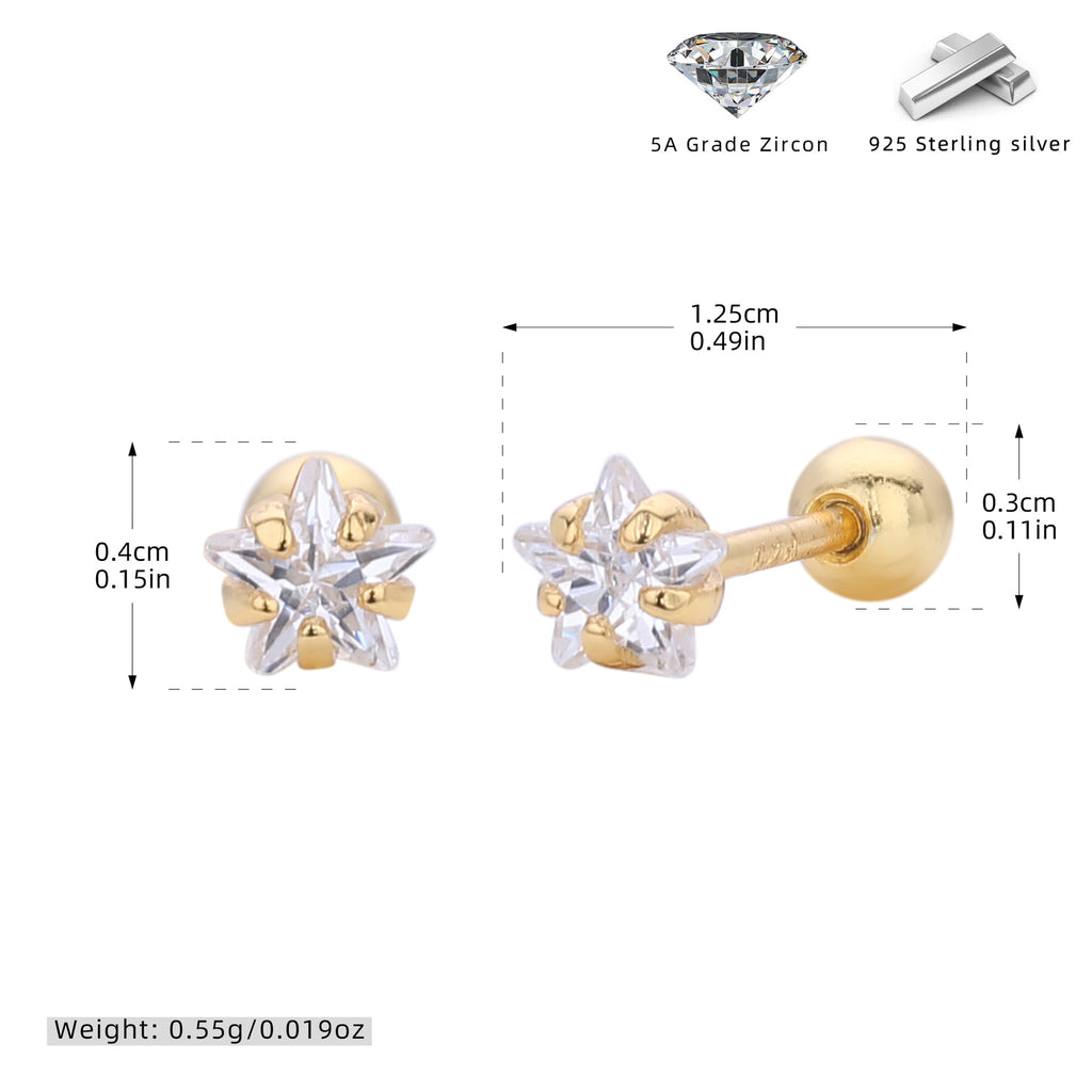 Damen Ohrstecker mit funkelndem Zirkon und hochwertiger 925er Sterling Silberfassung Shop Nory