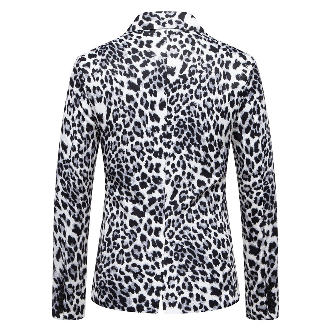 Herren Designer-Blazer mit auffälligem Leopardenmuster und edlem Schnitt
