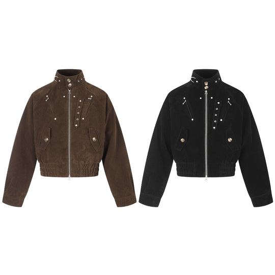 Herren Veloursleder‑Bomberjacke im Pilotenstil Shop Nory