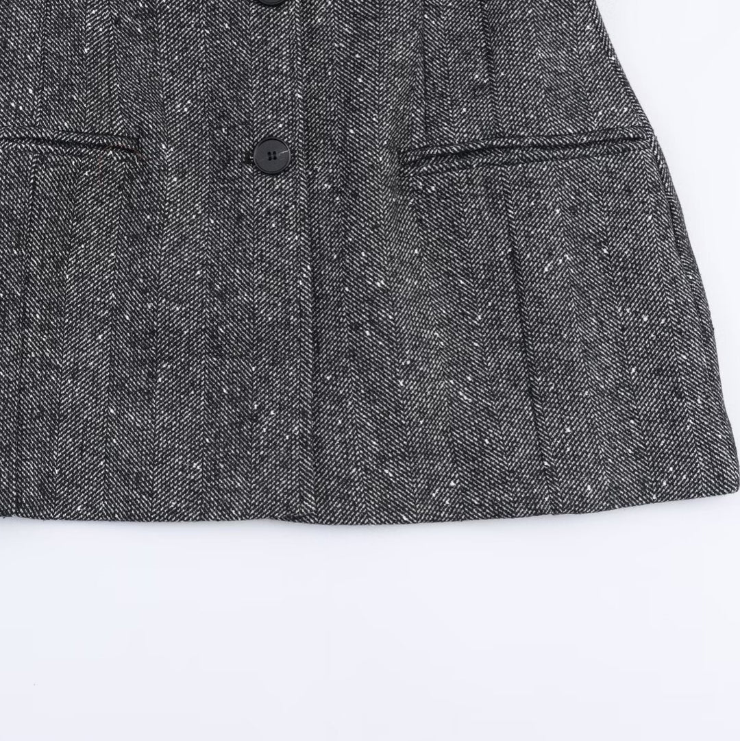 Damen Weite Wolloptik-Bundfaltenhose mit hoher Taille und Bügelfalte Shop Nory
