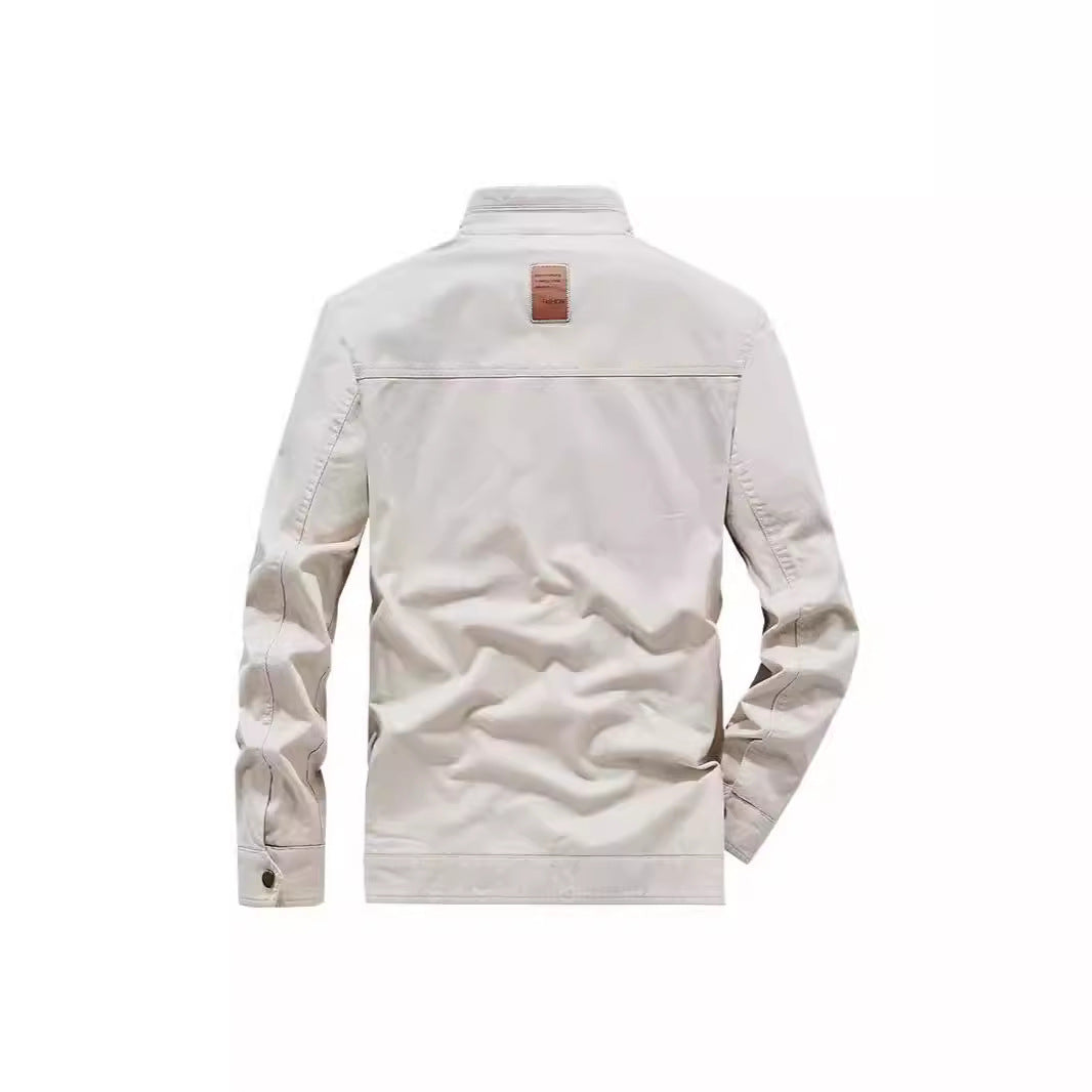 Herren Leichte Übergangsjacke mit Stehkragen, Frontreißverschluss und Innengrafik Shop Nory