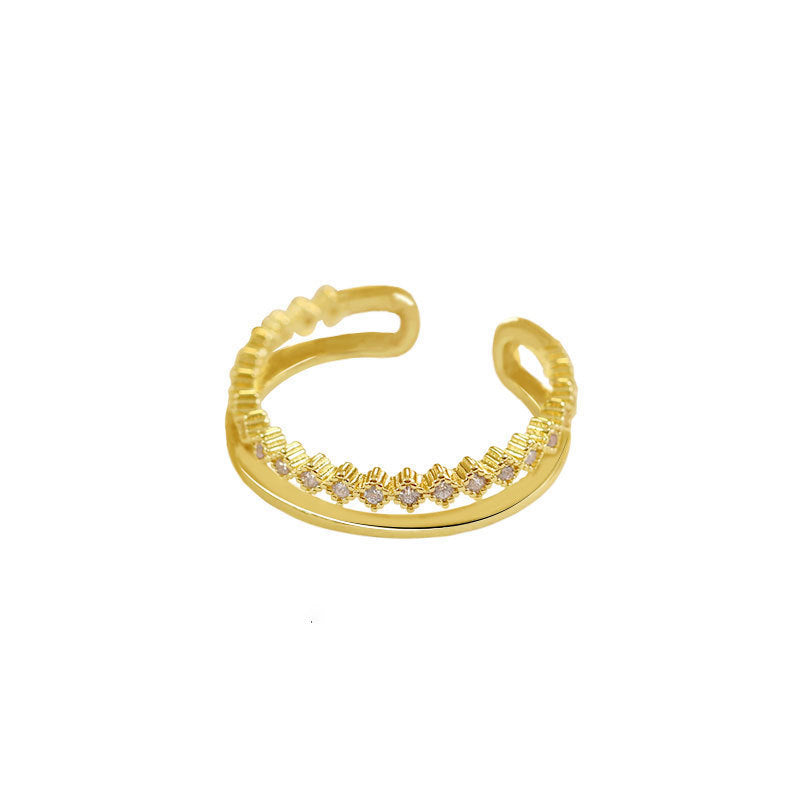 Damenring mit geschichtetem Zirkonia-Design Shop Nory