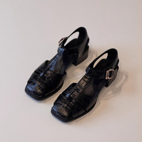 Damen Slingback Sandalen mit stilvollem Krokodillederdesign Shopnory