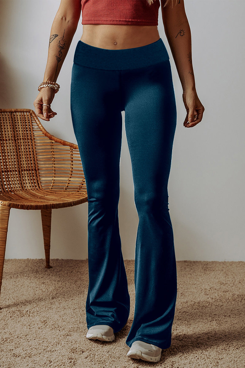 Damen High-Waist Flare-Hosen aus Stretch-Jersey mit weitem Schlag Shop Nory