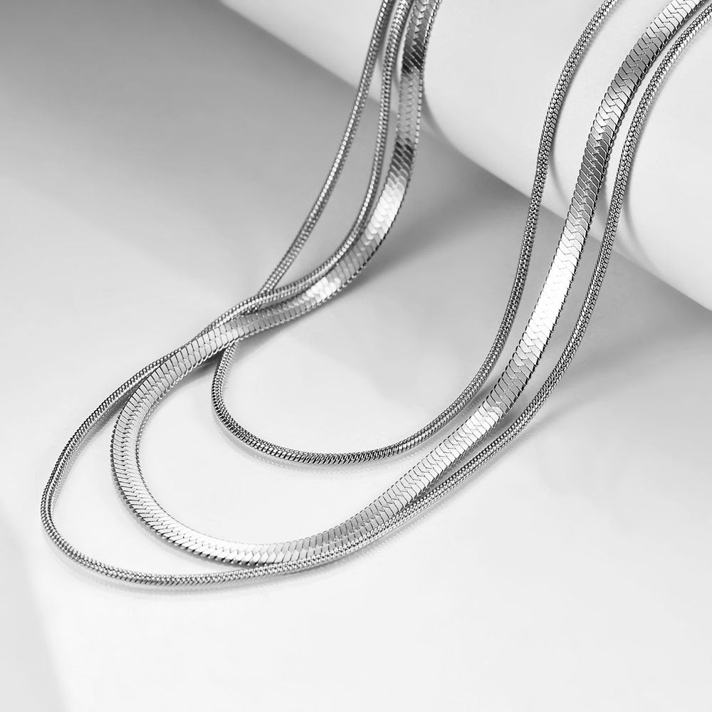 Damen Edelstahl-Halskette im eleganten mehrlagigen Design Shop Nory