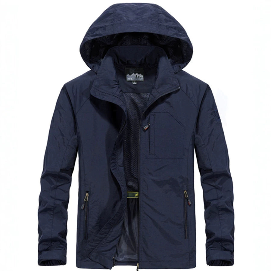 Herren Leichte Allwetter-Fieldjacke mit Kapuze, Mesh‑Innenfutter und Reißverschlusstaschen Shop Nory
