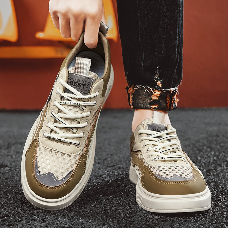 Herren atmungsaktive Wabenmesh-Street-Sneaker mit PU-Overlays, verstärkter Zehenkappe und profiliertem Gummirand Shop Nory