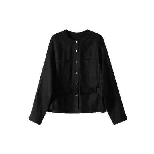 Damen Modische Oversized-Bluse mit Gürtel Shop Nory