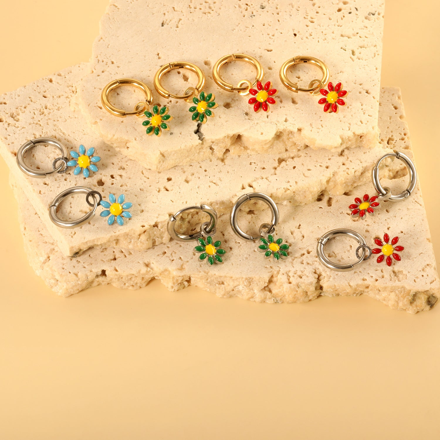 Damen Ohrstecker mit verspieltem Blumendesign und hochwertiger Edelstahloberfläche Shop Nory