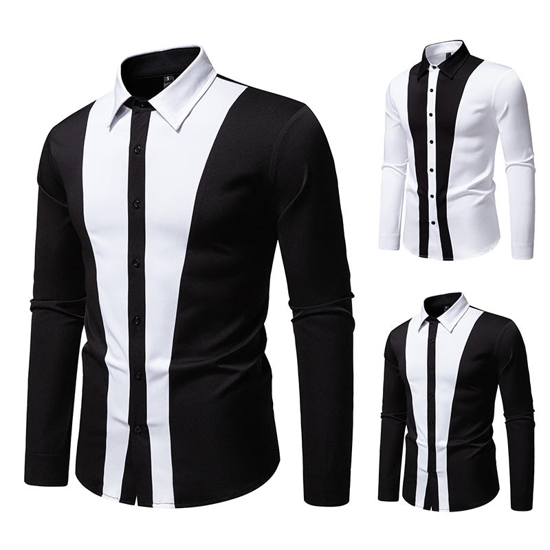 Herren Elegantes Hemd mit farbigen Kontrasteinsätzen