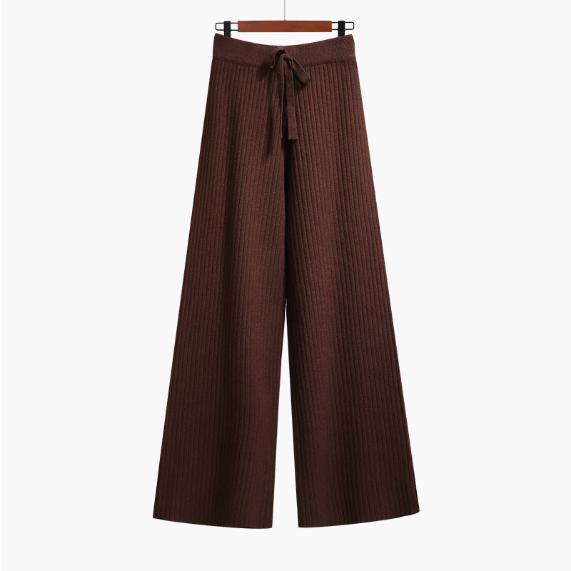 Damen Weit geschnittene Rippstrickhose mit Kordelzug Shop Nory