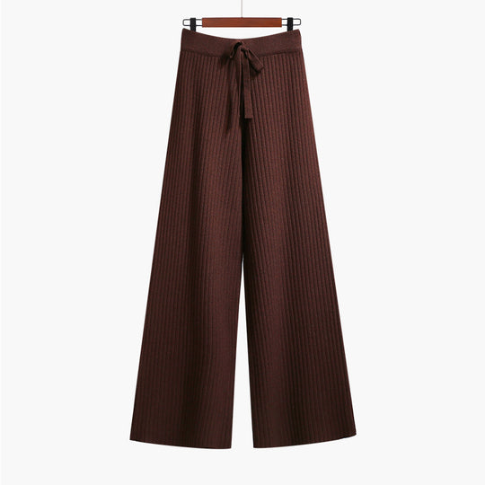 Damen Weit geschnittene Rippstrickhose mit Kordelzug Shop Nory