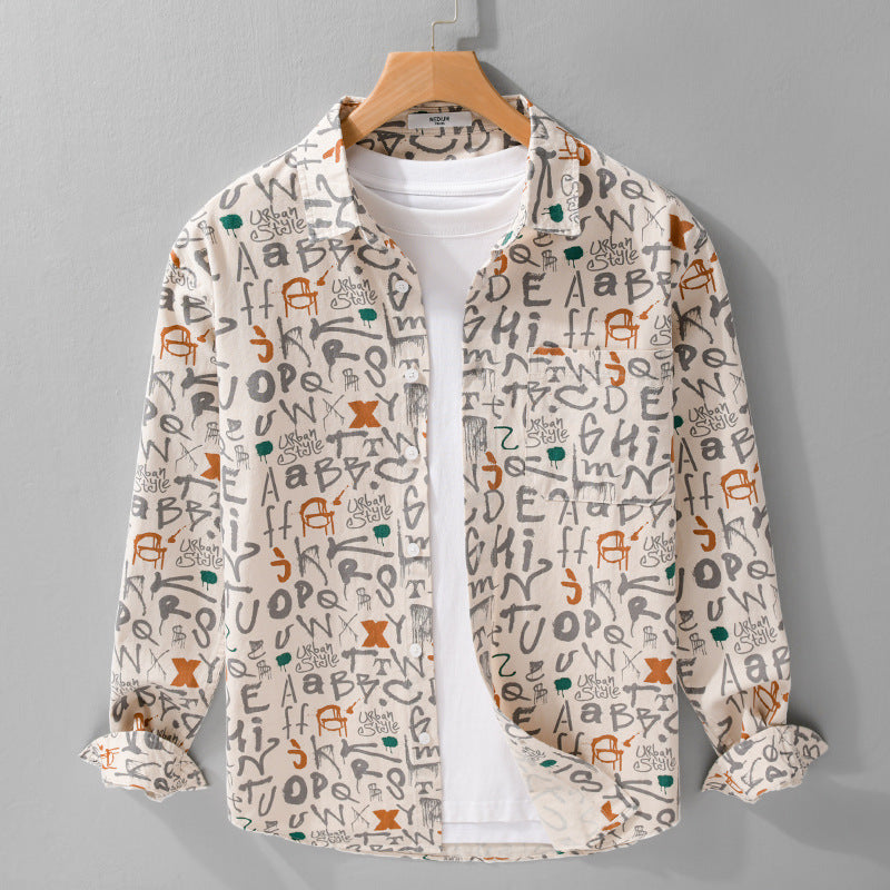 Herren Overshirt im urbanen Graffiti-Letterprint aus Baumwollmix Shop Nory