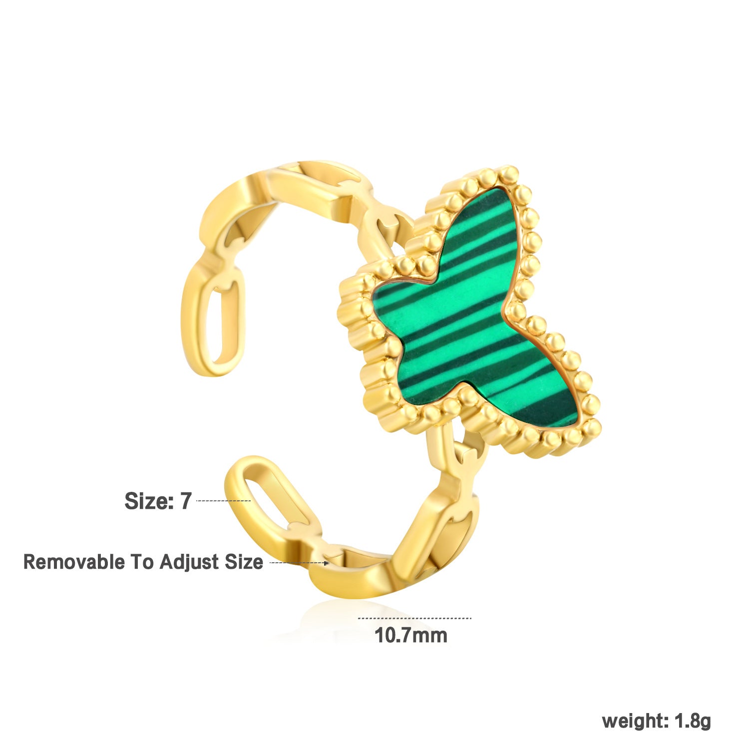 Damen verstellbarer Ring mit charmantem Augenanhänger und funkelnden Zirkonsteinen Shop Nory