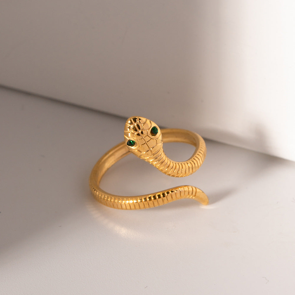 Damen Offener Ring mit stilvollem Schlangenmotiv Shop Nory
