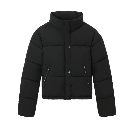 Damen Boxy-Pufferjacke mit hohem Stehkragen und verdeckter Druckknopfleiste Shop Nory