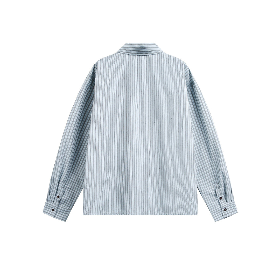 Herren Gestreiftes Overshirt mit Zwei‑Wege‑Reißverschluss und Brusttasche Shop Nory