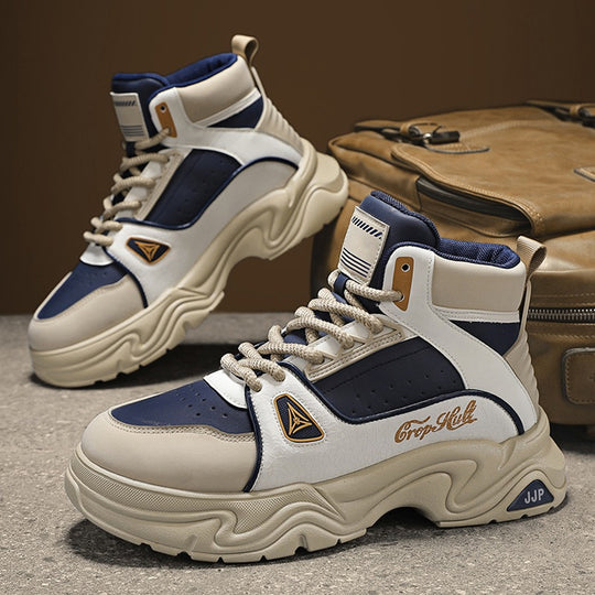 Herren High-Top City-Plateau-Sneaker mit skulpturierter Wellenlaufsohle, gepolstertem Knöchelkragen und griffiger Offroad-Traktion Shop Nory