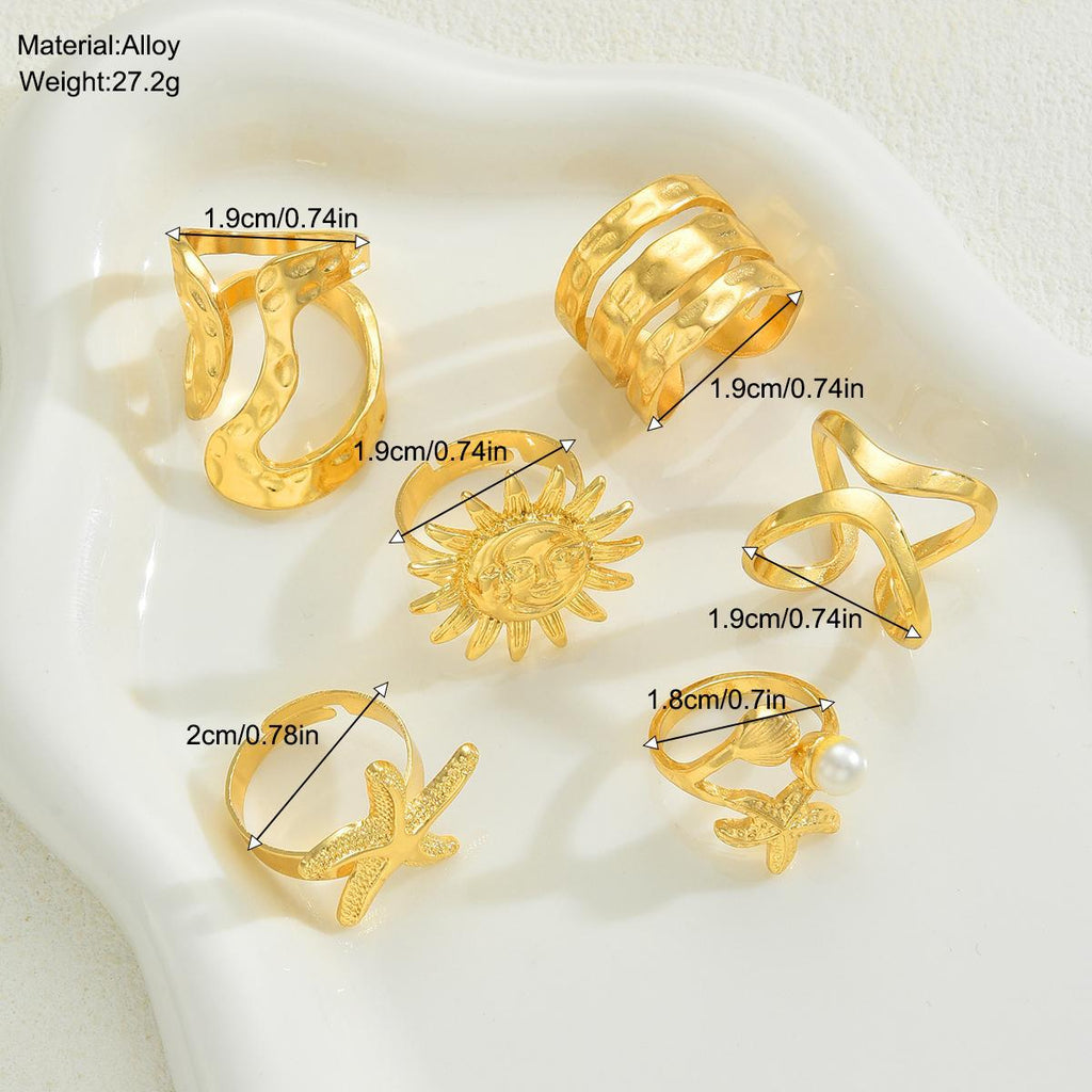 Damen-Ring-Set mit maritimem Design und einzigartigen Akzenten Shop Nory