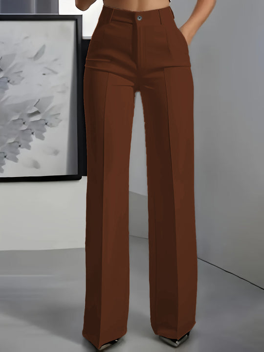 Damen Hochtaillierte Bundfalten‑Hose mit weitem Bein und Bügelfalte Shop Nory