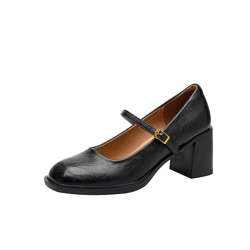 Damen elegante Mary Jane Pumps mit komfortablem Blockabsatz