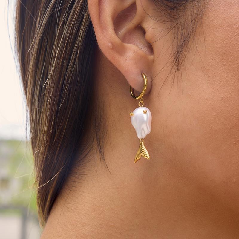 Damen Ohrhänger im eleganten Muscheldesign mit hypoallergenen Eigenschaften Shop Nory