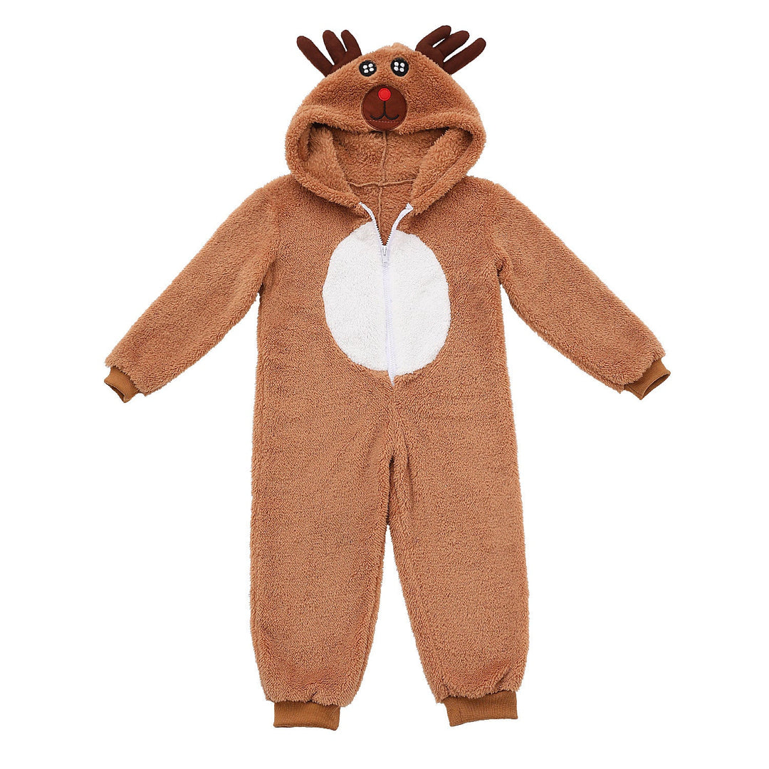 Mädchen Plüsch Rentier Overall mit Kapuze und Ohren Shop Nory