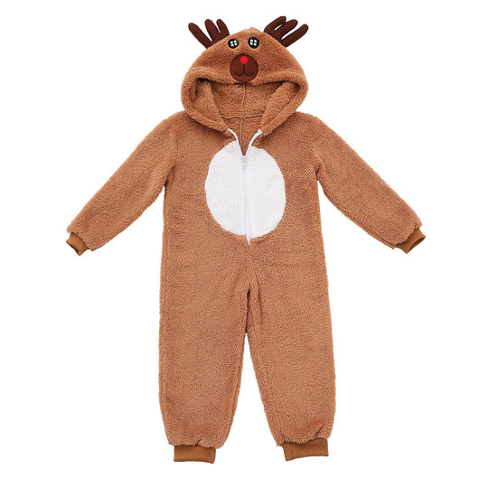 Mädchen Plüsch Rentier Overall mit Kapuze und Ohren Shop Nory