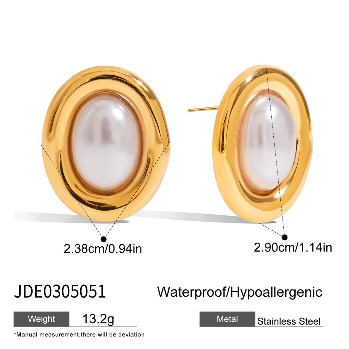 Damen Ohrhänger mit elegantem Perlenanhänger aus hypoallergenem Edelstahl Shop Nory