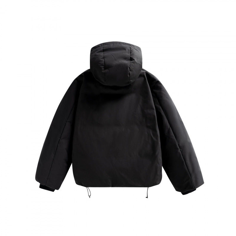 Unisex Kurze wattierte Kapuzen-Übergangsjacke im Boxy-Cut mit hohem Stehkragen Shop Nory