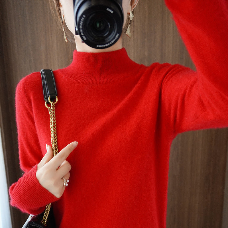 Damen Mockneck-Pullover aus flauschigem Angora-Mix mit legerer Ballonärmel-Silhouette Shop Nory