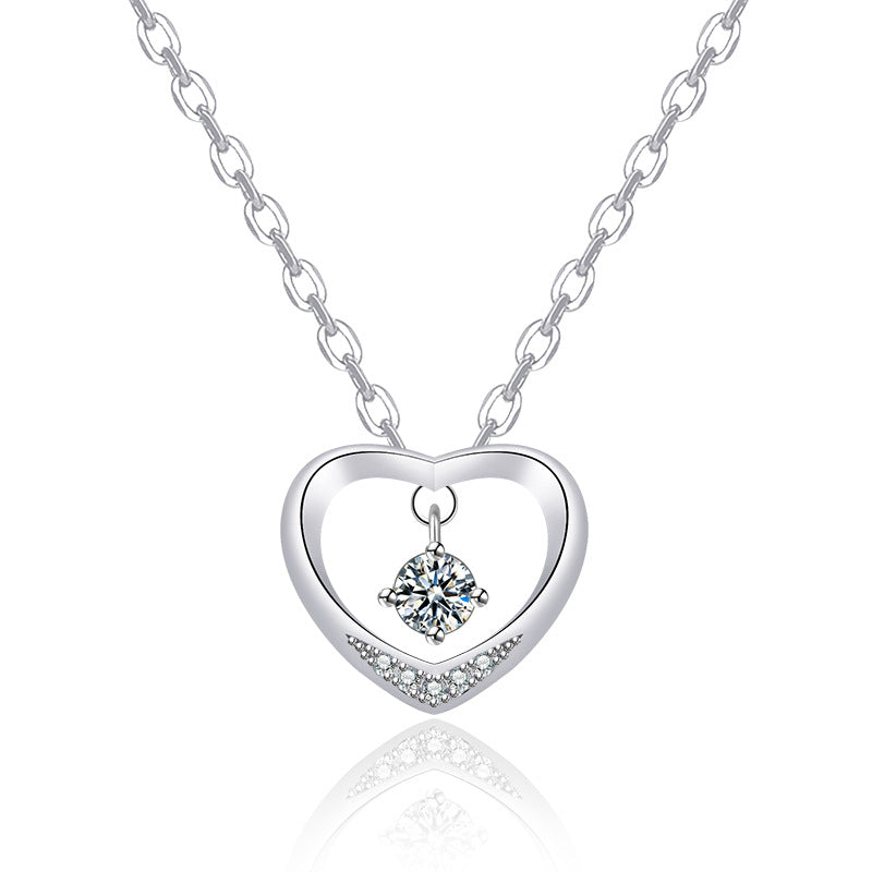 Damen Halskette mit herzförmigem Anhänger und funkelndem Zirkonia-Shop Nory