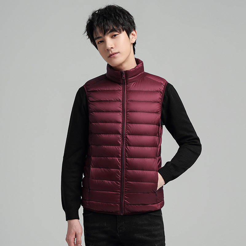 Herren Ultraleichte gesteppte Isolationsweste mit hohem Stehkragen und Packfunktion Shop Nory
