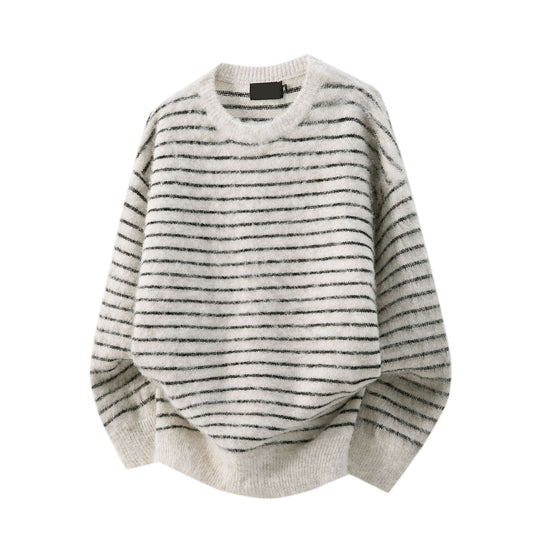 Damen Lässiger Strickpullover mit Streifen Shop Nory