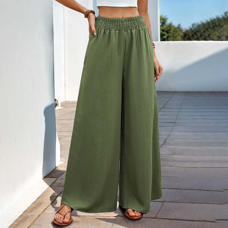 Damen Leichte Palazzo-Hose mit hohem Smokbund und fließender Weite Shop Nory