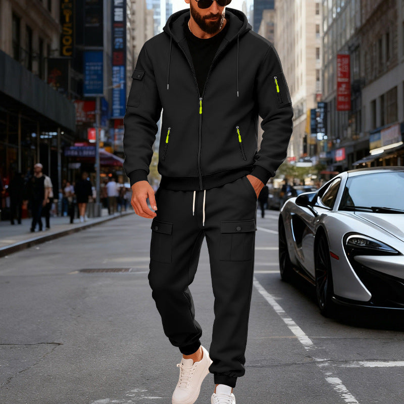 Herren Sportlicher Kapuzenanzug mit Taschen und praktischem Design