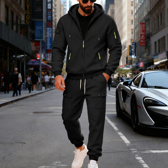 Herren Sportlicher Kapuzenanzug mit Taschen und praktischem Design